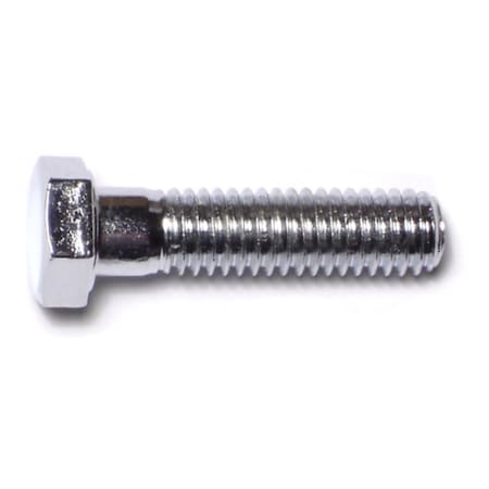 Midwest Fastener Grade 5, 3/8"-16 Hex Head Cap Screw, Chrome Plated Steel, 1-1/2 in L, 10 PK 74104